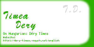 timea dery business card