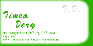 timea dery business card